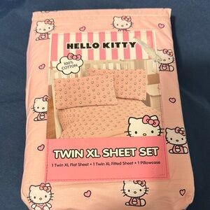 Hello Kitty Pink and White Twin XL Bedding Set